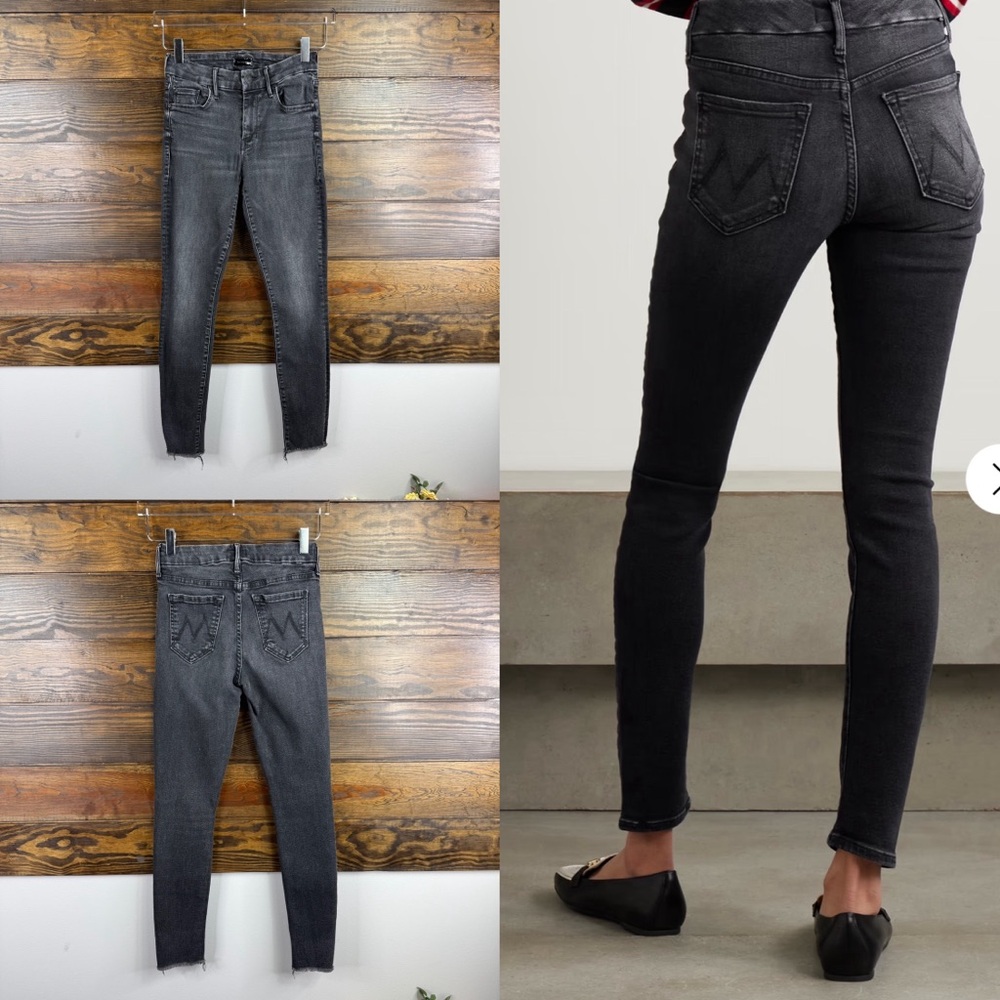 Mother The Looker Black Skinny Jeans Size 25